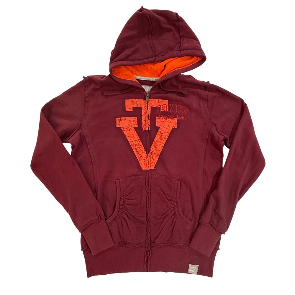 Nike Virginia Tech Hokies College Vault Full Zip Hoodie Maroon Women Large  W125